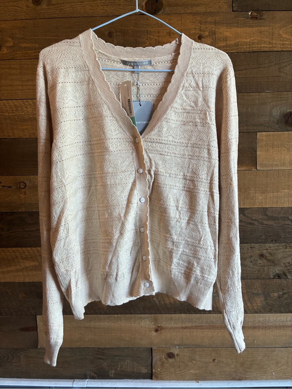 Daniel Rainn Beige Pointelle Cardigan